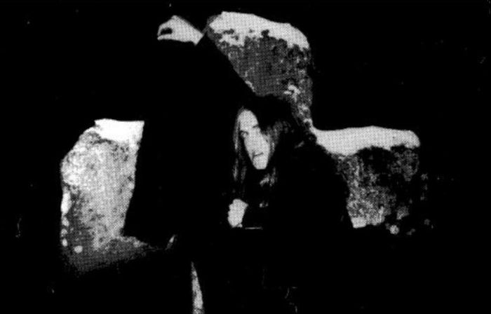 An early Burzum promo photo of Varg Vikernes, captured in his Count Grishnackh persona